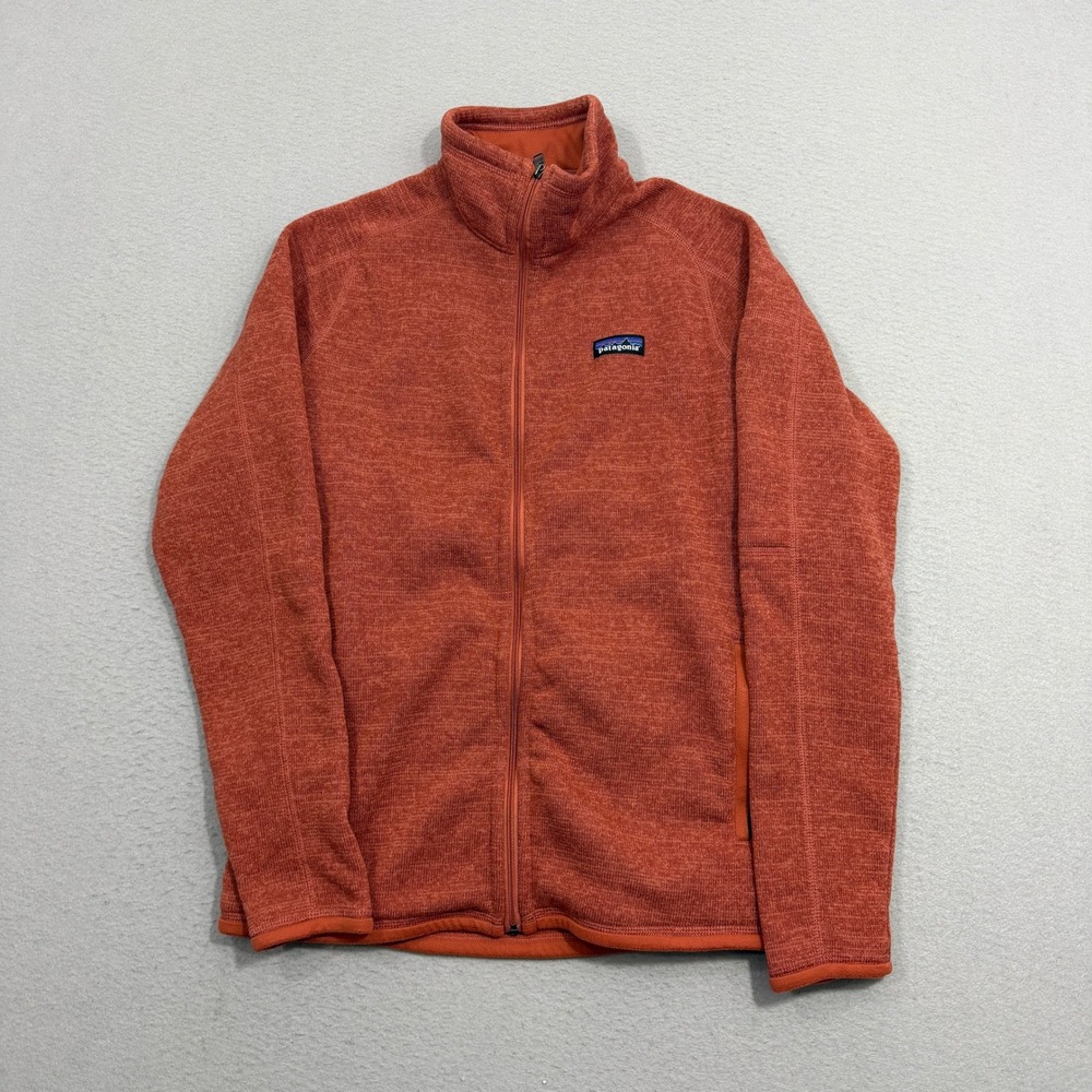 Patagonia Fleece Jacket Women Large Orange Better Sweater Full Zip 25543 Hiking